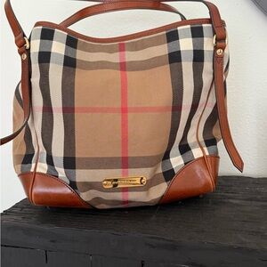 Burberry Tan and Brown Checkered Women's Bag